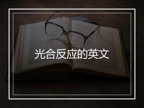 光合反应的英文