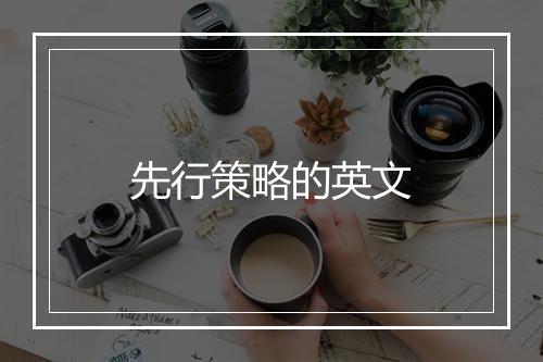 先行策略的英文