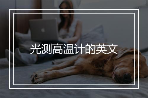 光测高温计的英文