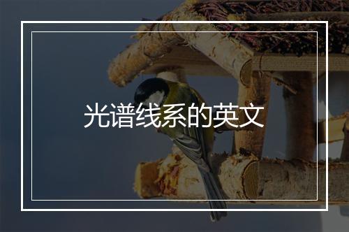 光谱线系的英文