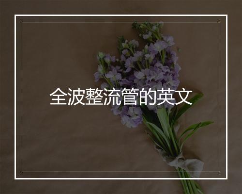 全波整流管的英文