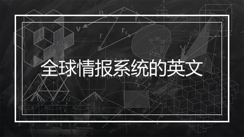 全球情报系统的英文