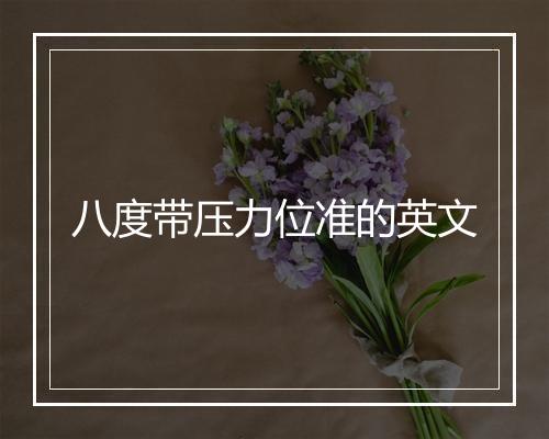 八度带压力位准的英文