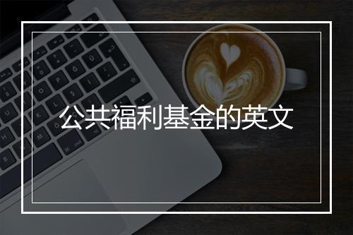 公共福利基金的英文