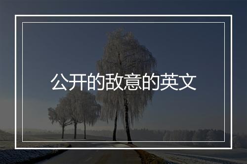 公开的敌意的英文