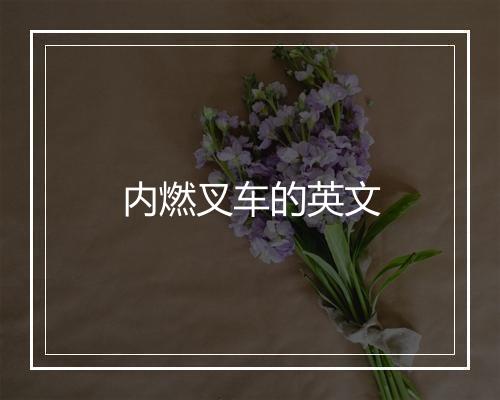 内燃叉车的英文