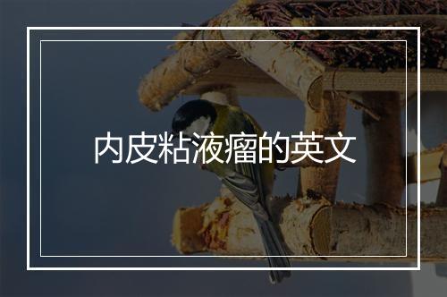 内皮粘液瘤的英文