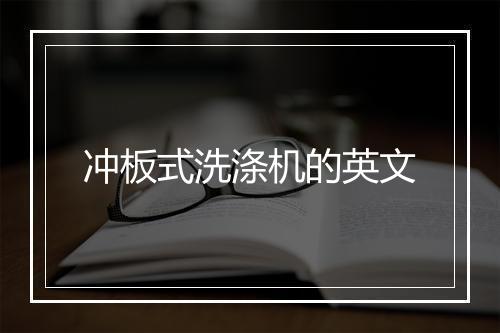 冲板式洗涤机的英文