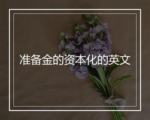 准备金的资本化的英文