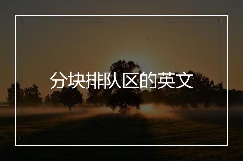 分块排队区的英文