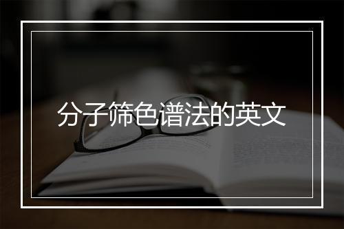 分子筛色谱法的英文