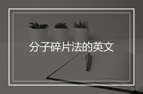 分子碎片法的英文