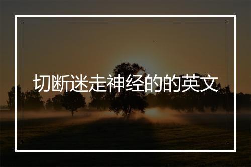 切断迷走神经的的英文