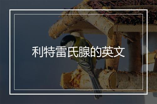 利特雷氏腺的英文