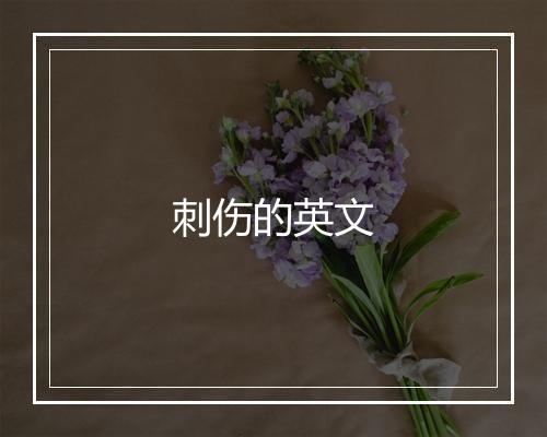 刺伤的英文