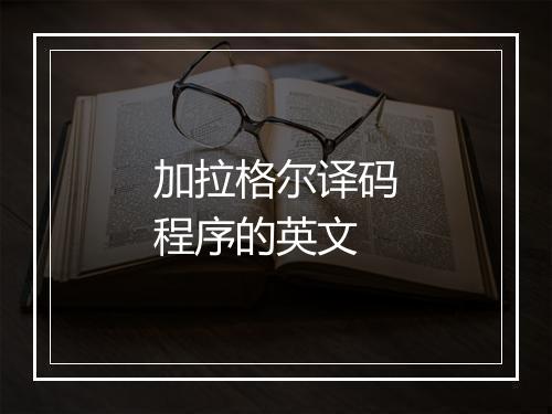 加拉格尔译码程序的英文