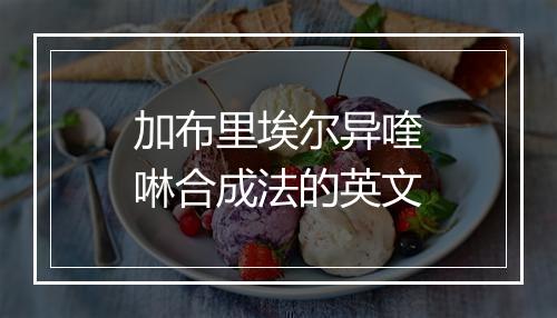 加布里埃尔异喹啉合成法的英文