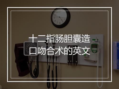 十二指肠胆囊造口吻合术的英文