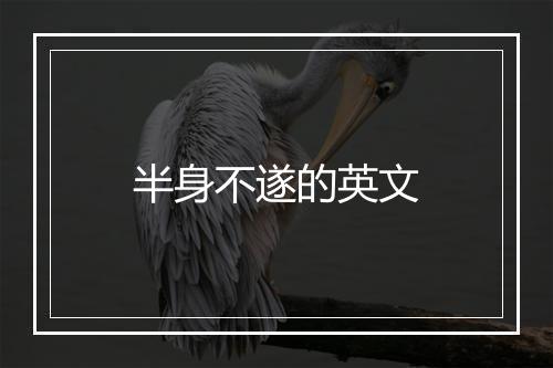 半身不遂的英文