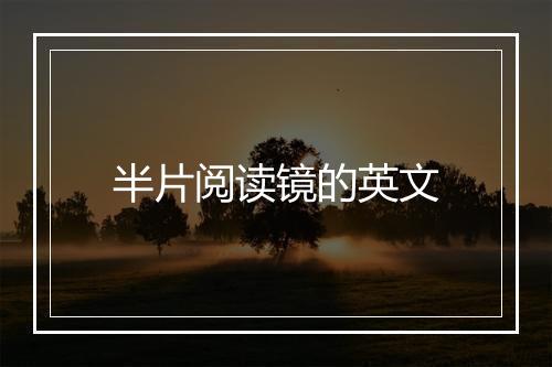 半片阅读镜的英文