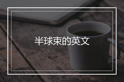 半球束的英文