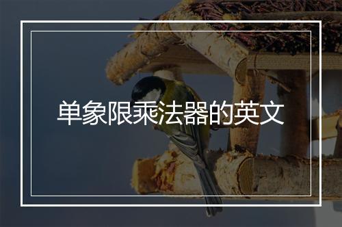 单象限乘法器的英文