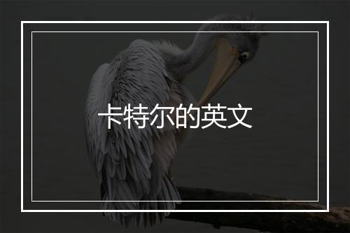 卡特尔的英文