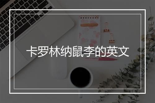 卡罗林纳鼠李的英文