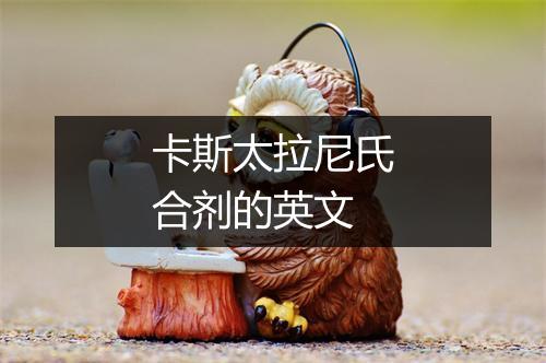 卡斯太拉尼氏合剂的英文