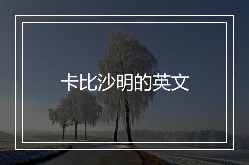 卡比沙明的英文