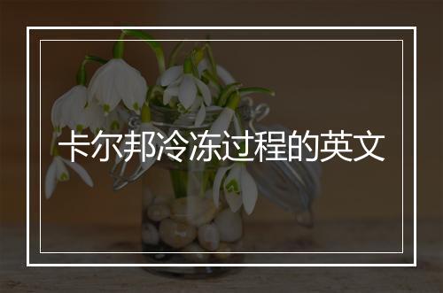 卡尔邦冷冻过程的英文