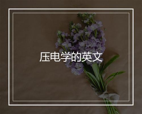 压电学的英文