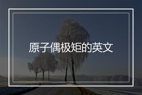 原子偶极矩的英文