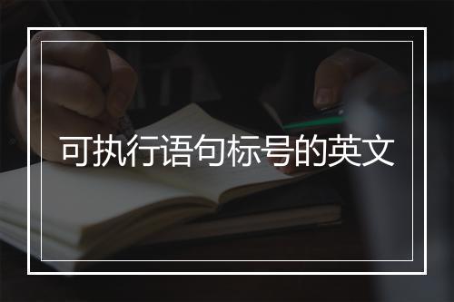 可执行语句标号的英文