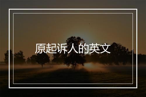 原起诉人的英文