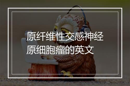 原纤维性交感神经原细胞瘤的英文