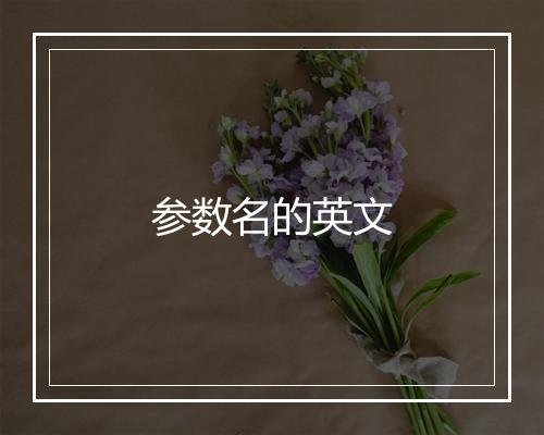 参数名的英文