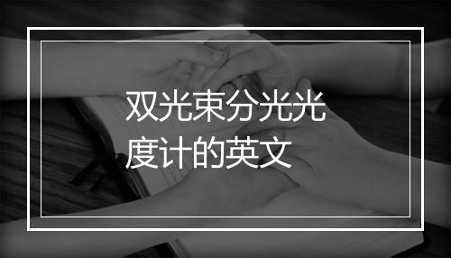 双光束分光光度计的英文