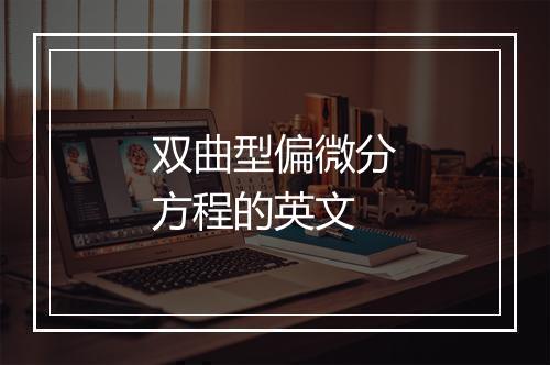 双曲型偏微分方程的英文