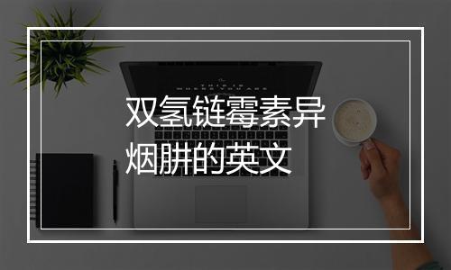 双氢链霉素异烟肼的英文