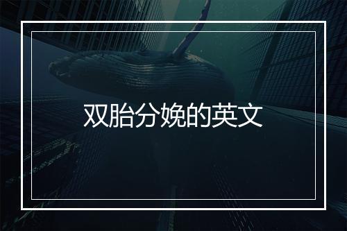 双胎分娩的英文