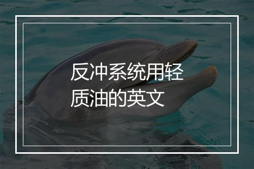 反冲系统用轻质油的英文