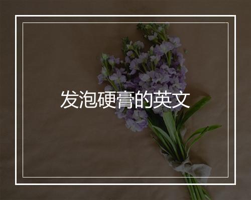 发泡硬膏的英文