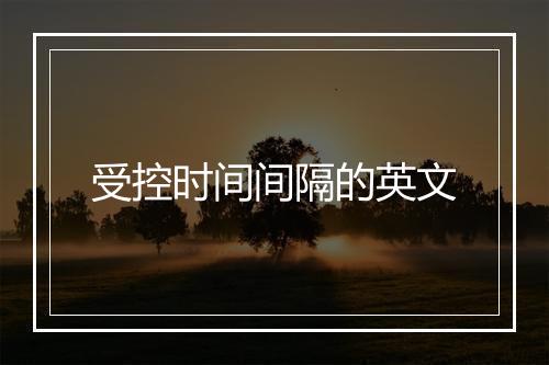 受控时间间隔的英文