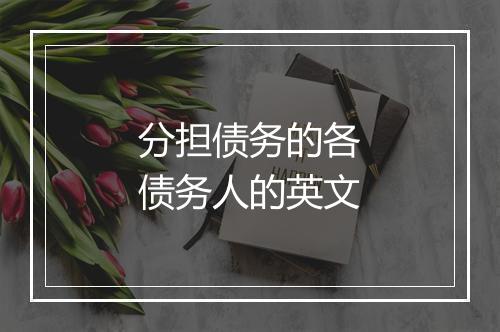 分担债务的各债务人的英文