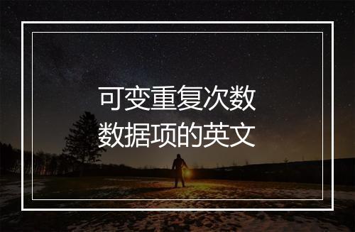 可变重复次数数据项的英文