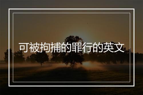 可被拘捕的罪行的英文