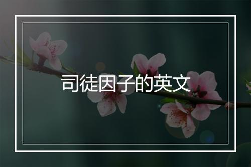 司徒因子的英文