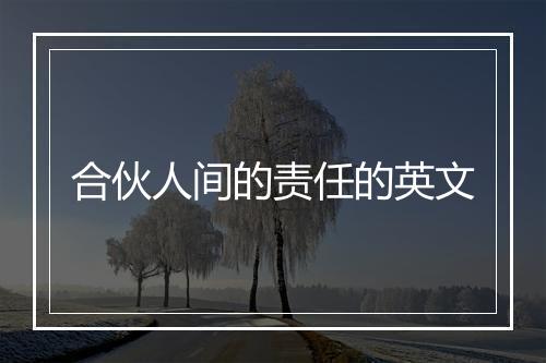 合伙人间的责任的英文