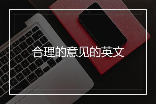 合理的意见的英文